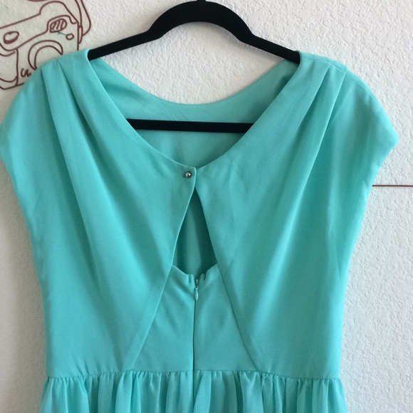 Xhilaration Dresses & Skirts - Xhilaration Blue Open Back Zip Up Short Sleeve Mini Dress Size Large